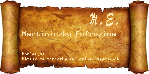 Martiniczky Eufrozina névjegykártya